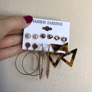 Brand New set of 6 stud and dangle earrings
